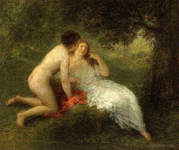 亨利·方坦·拉图尔 的油画作品 -  《沐浴者又名“秘密”》