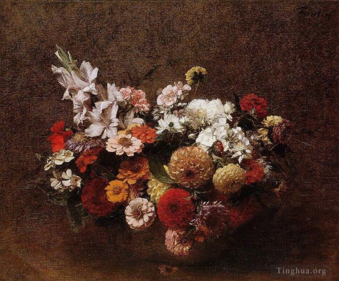 亨利·方坦·拉图尔 的油画作品 -  《一束鲜花》