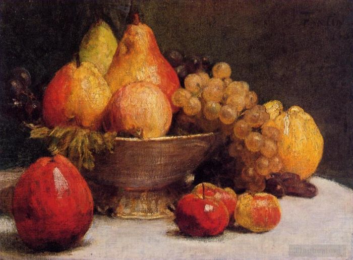 亨利·方坦·拉图尔 的油画作品 -  《一碗水果》