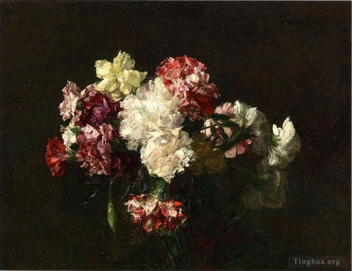 亨利·方坦·拉图尔 的油画作品 -  《康乃馨》