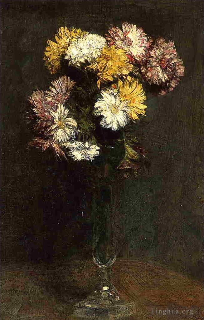 亨利·方坦·拉图尔 的油画作品 -  《菊花3》