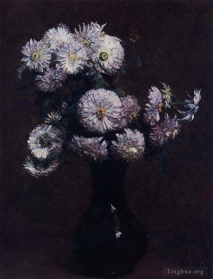 亨利·方坦·拉图尔 的油画作品 -  《菊花》