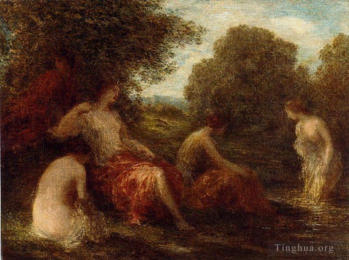 亨利·方坦·拉图尔 的油画作品 -  《戴安娜和她的侍女们》