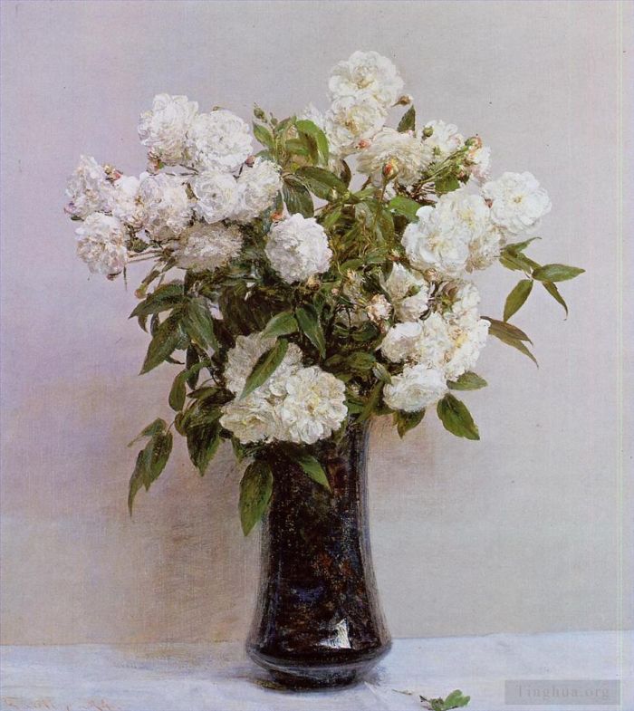亨利·方坦·拉图尔 的油画作品 -  《仙女玫瑰》