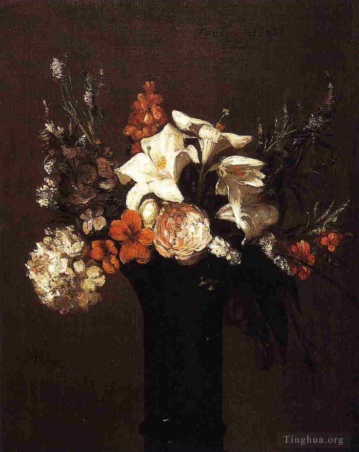 亨利·方坦·拉图尔 的油画作品 -  《花4》