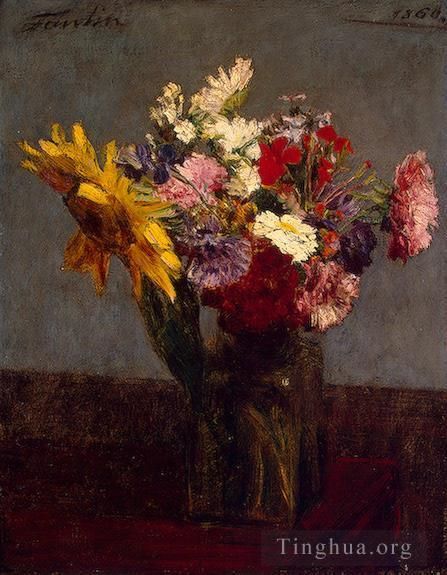 亨利·方坦·拉图尔 的油画作品 -  《花朵》