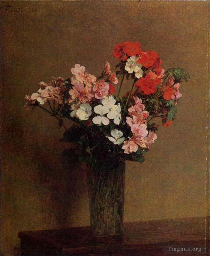 亨利·方坦·拉图尔 的油画作品 -  《天竺葵》