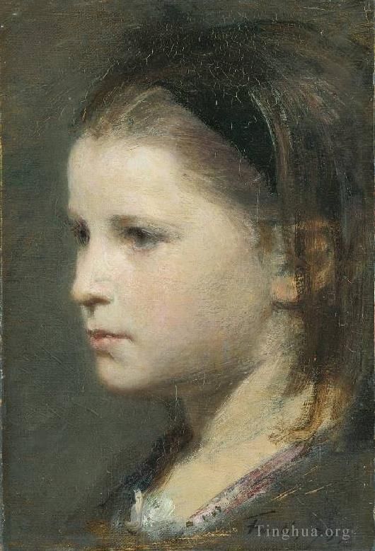 亨利·方坦·拉图尔 的油画作品 -  《年轻女孩头像》