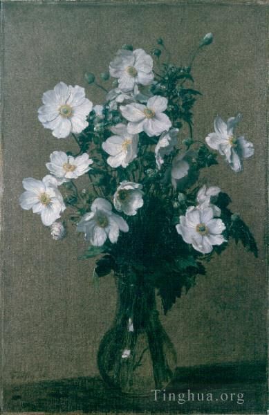 亨利·方坦·拉图尔 的油画作品 -  《日本海葵》