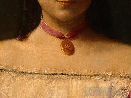 亨利·方坦·拉图尔 的油画作品 -  《菲茨·詹姆斯小姐,186detail3》