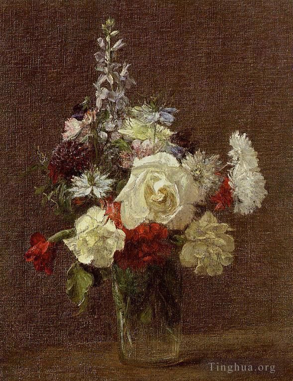 亨利·方坦·拉图尔 的油画作品 -  《混合花》