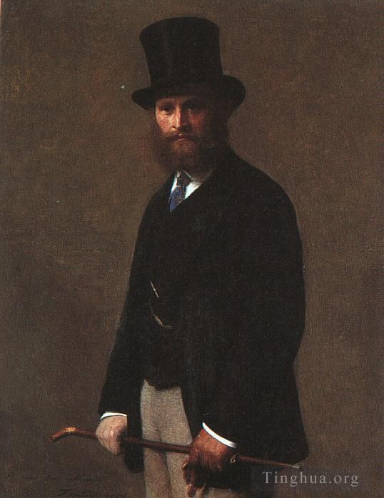 亨利·方坦·拉图尔 的油画作品 -  《爱德华·马奈肖像,1867》