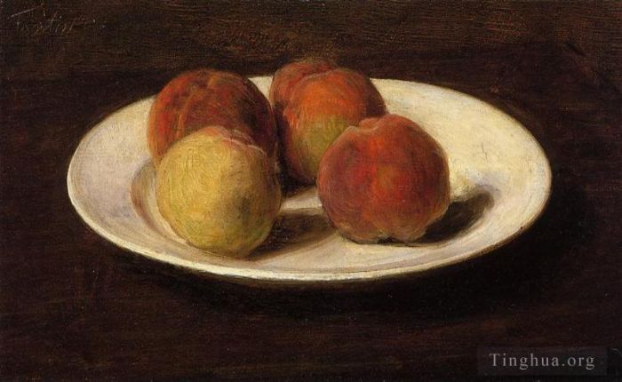 亨利·方坦·拉图尔 的油画作品 -  《四桃静物》