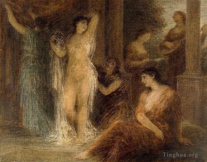 亨利·方坦·拉图尔 的油画作品 -  《洗澡》