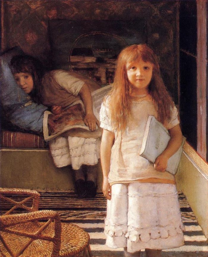 亨利·方坦·拉图尔 的油画作品 -  《这是我们的角劳伦斯和安娜·阿尔玛·塔德玛》