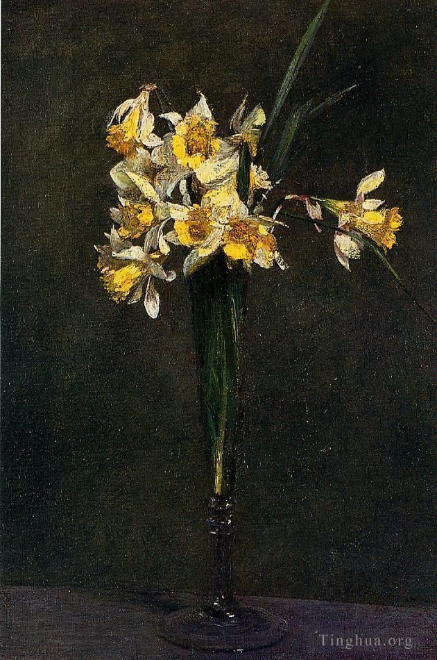 亨利·方坦·拉图尔 的油画作品 -  《黄色花又名古斯》