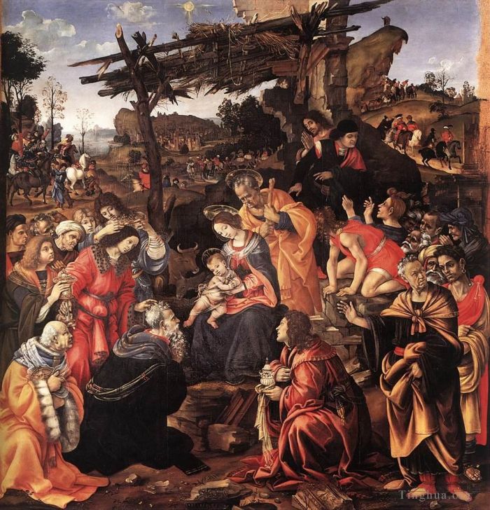 菲利皮诺·利比 的油画作品 -  《贤士的崇拜,1496》