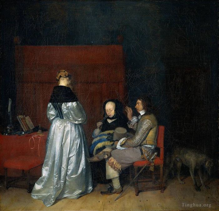 菲利皮诺·利比 的油画作品 -  《博尔赫二世·杰拉德·特·盖兰特对话，被称为“父亲的训诫”》