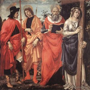 艺术家菲利皮诺·利比作品《四圣祭坛画,1483》