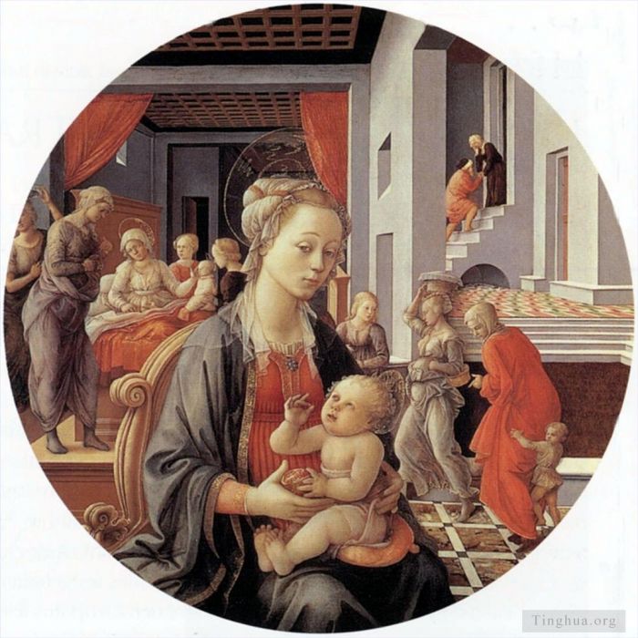 菲利皮诺·利比 的油画作品 -  《麦当娜和孩子》