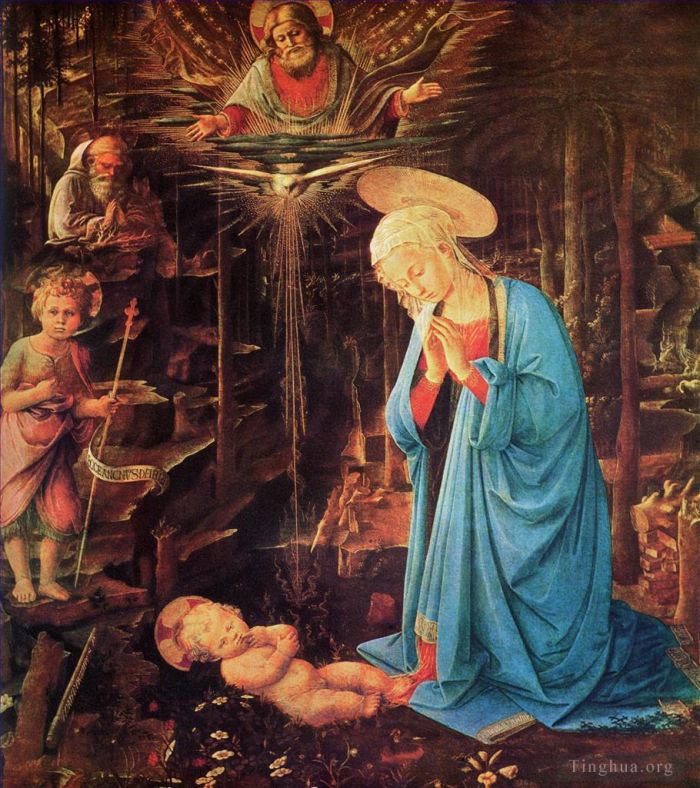 菲利皮诺·利比 的油画作品 -  《玛丽和孩子》