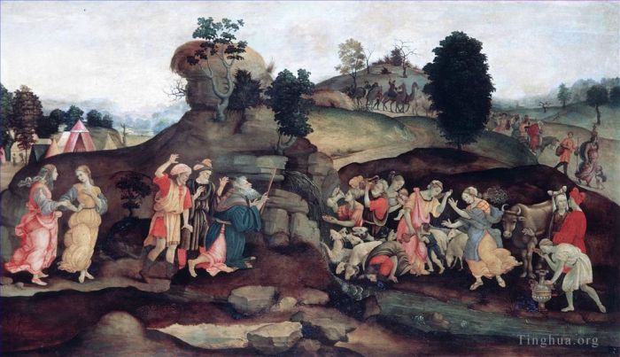 菲利皮诺·利比 的油画作品 -  《摩西从磐石中带出水来》