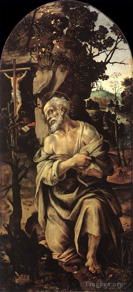 菲利皮诺·利比 的油画作品 -  《圣杰罗姆,1490,年代》