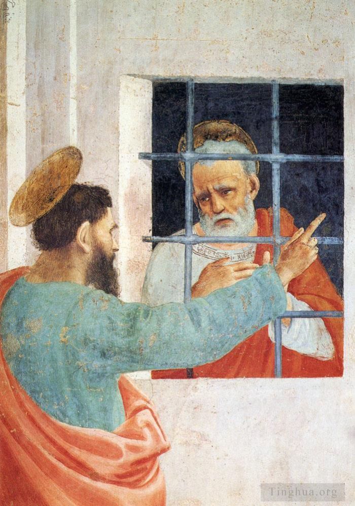 菲利皮诺·利比 的油画作品 -  《圣保罗到监狱探望圣彼得》