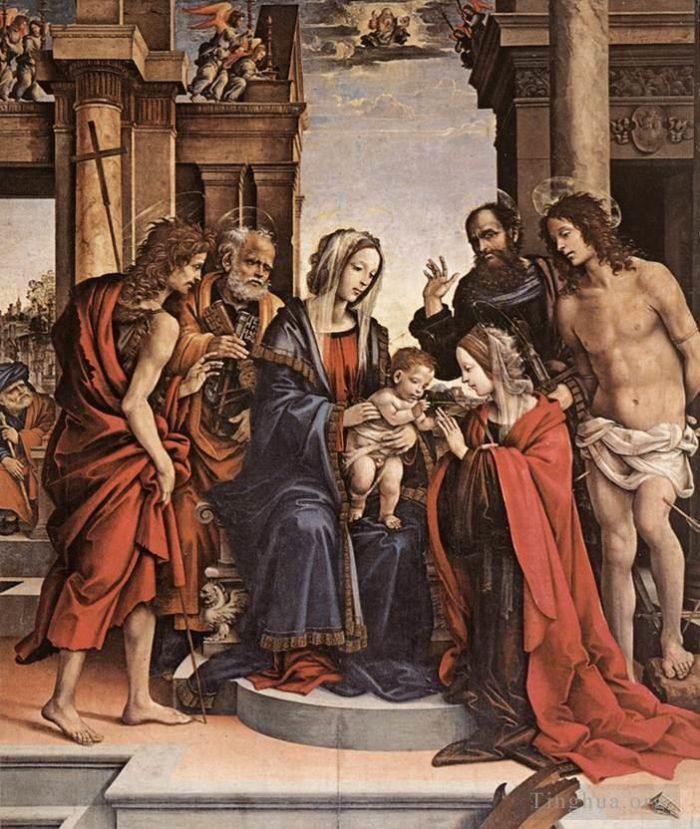 菲利皮诺·利比 的油画作品 -  《圣凯瑟琳的婚礼,1501》