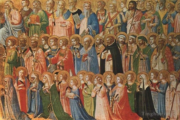 弗拉·安杰利科 的各类绘画作品 -  《基督在天庭受荣耀》