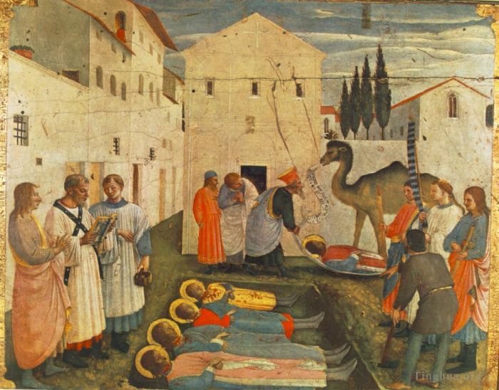 弗拉·安杰利科 的各类绘画作品 -  《圣科斯马斯和圣达米安的坟墓》