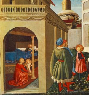 艺术家弗拉·安杰利科作品《圣尼古拉斯的故事,圣尼古拉斯的诞生》