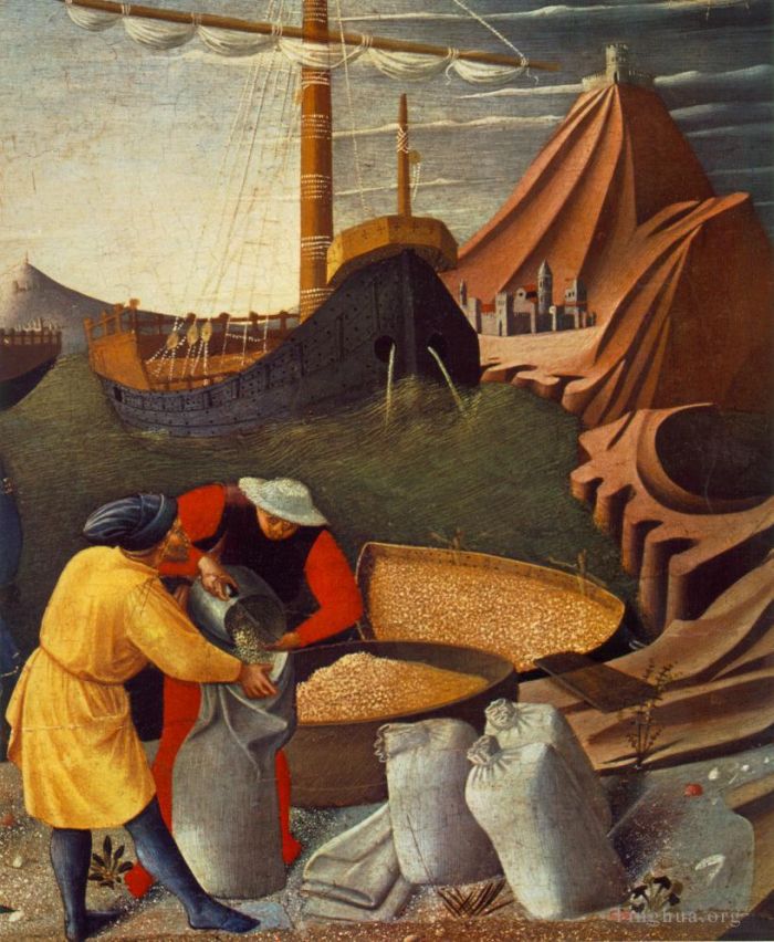 弗拉·安杰利科 的各类绘画作品 -  《圣尼古拉斯的故事,圣尼古拉斯救了船》