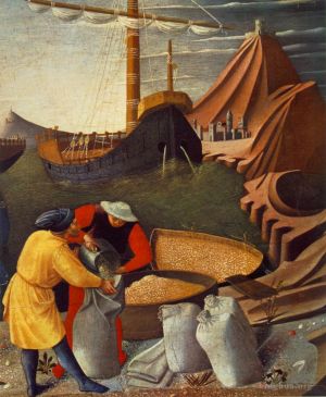 艺术家弗拉·安杰利科作品《圣尼古拉斯的故事,圣尼古拉斯救了船》