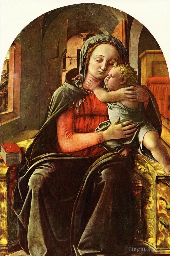 弗拉·菲利皮诺·利比 的各类绘画作品 -  《4Lippi,Filippino,麦当娜和孩子2》