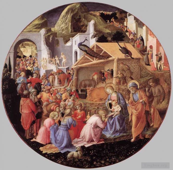 弗拉·菲利皮诺·利比 的各类绘画作品 -  《东方贤士的崇拜》