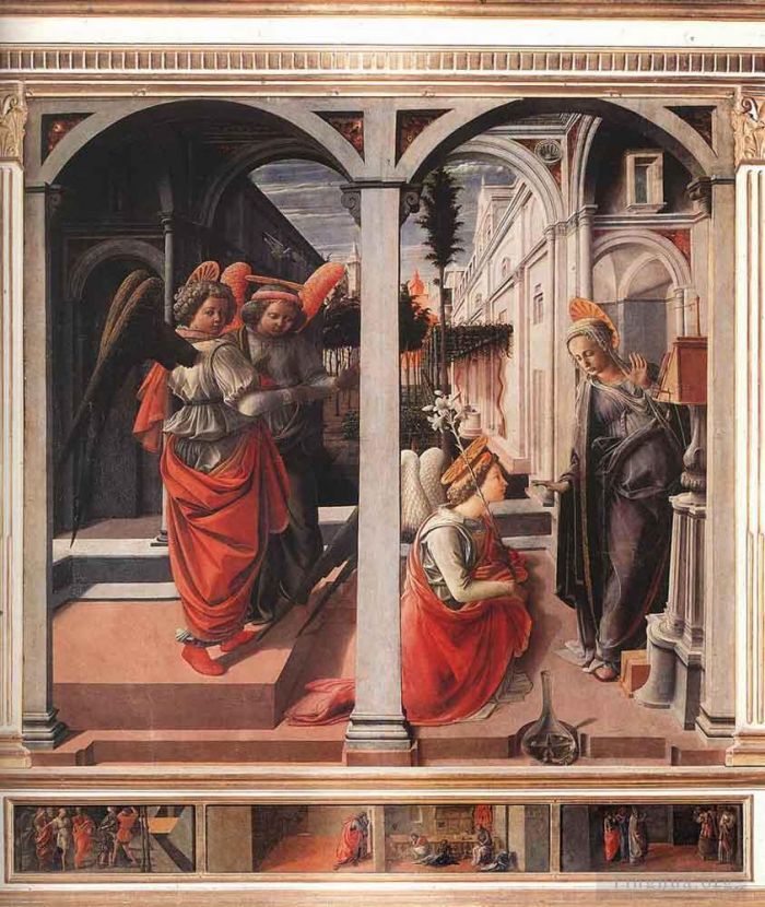 弗拉·菲利皮诺·利比 的各类绘画作品 -  《天使报喜,1445》