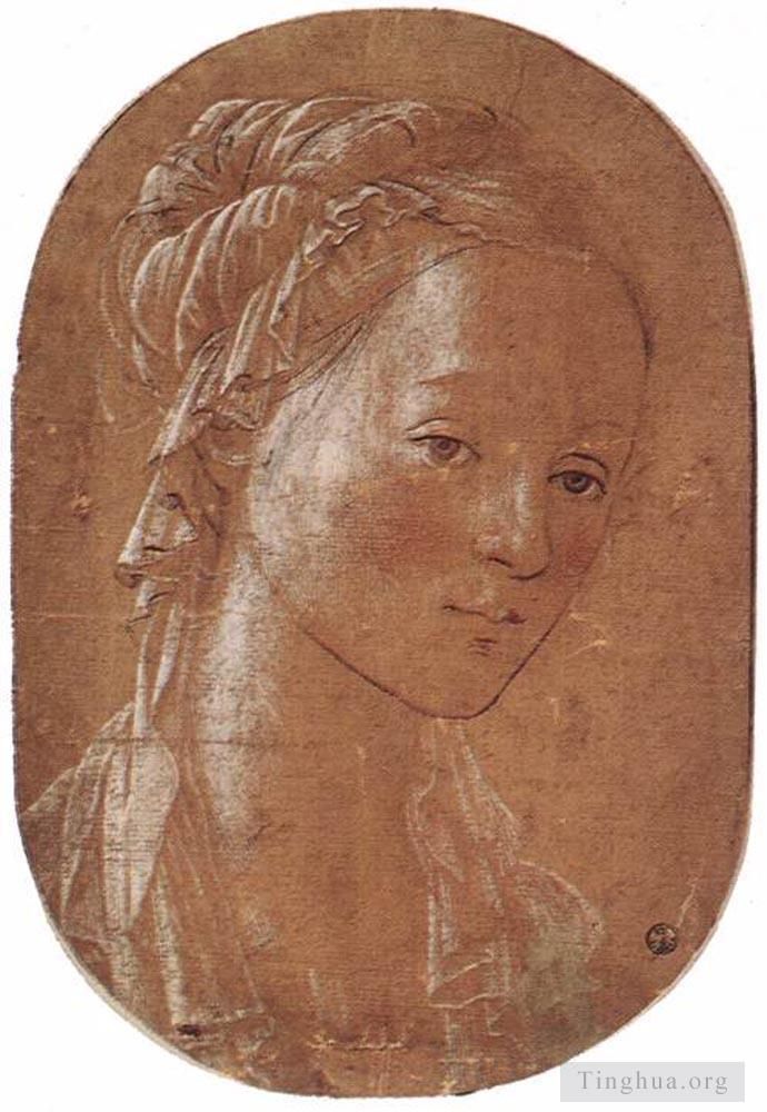 弗拉·菲利皮诺·利比 的各类绘画作品 -  《女人头,1452》