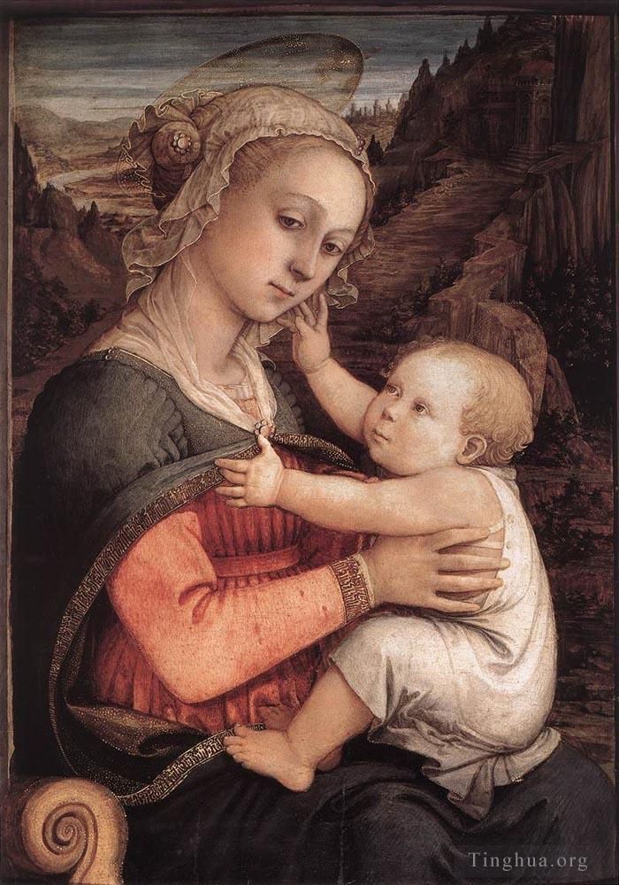 弗拉·菲利皮诺·利比 的各类绘画作品 -  《麦当娜和孩子,1460》