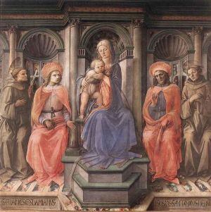 艺术家弗拉·菲利皮诺·利比作品《麦当娜与圣徒一起加冕》