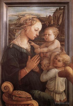艺术家弗拉·菲利皮诺·利比作品《麦当娜与孩子和两个天使,1465》
