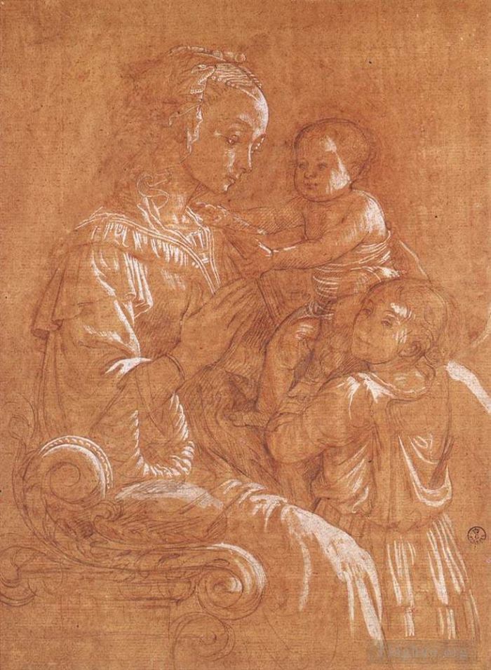 弗拉·菲利皮诺·利比 的各类绘画作品 -  《麦当娜与孩子和两个天使绘画》