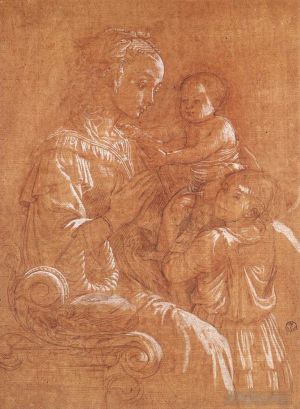 艺术家弗拉·菲利皮诺·利比作品《麦当娜与孩子和两个天使绘画》
