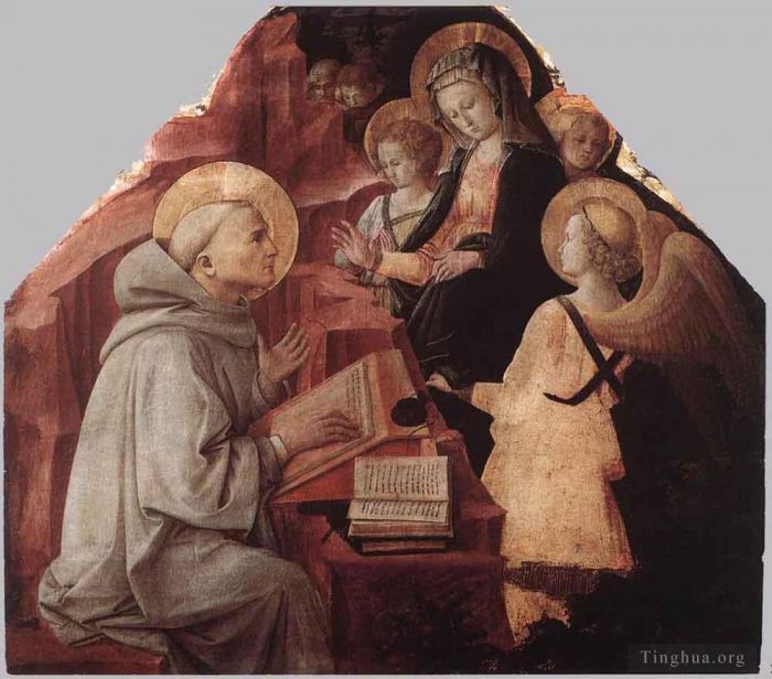 弗拉·菲利皮诺·利比 的各类绘画作品 -  《圣母向圣伯纳德显现》