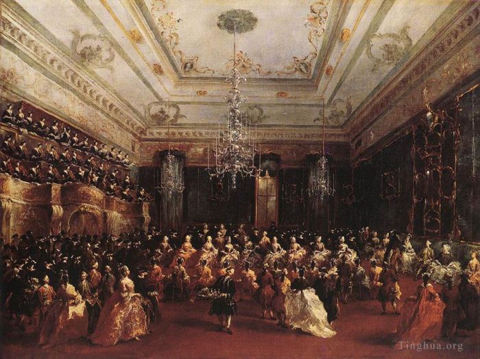 弗朗切斯科·瓜尔迪 的油画作品 -  《爱乐音乐厅女士音乐会》