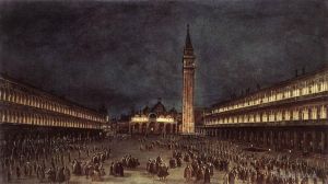艺术家弗朗切斯科·瓜尔迪作品《圣马可广场夜间游行》