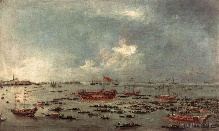 弗朗切斯科·瓜尔迪 的油画作品 -  《布奇托罗号至圣尼科洛德尔丽都的出航》