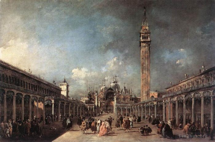 弗朗切斯科·瓜尔迪 的油画作品 -  《圣马可广场》