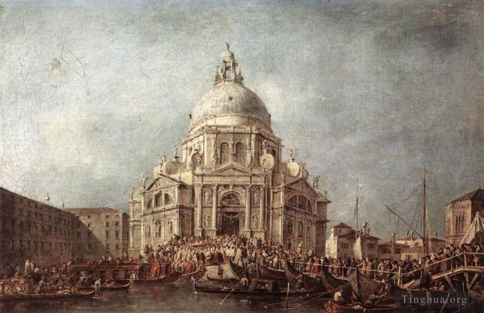 弗朗切斯科·瓜尔迪 的油画作品 -  《敬礼大教堂的总督》