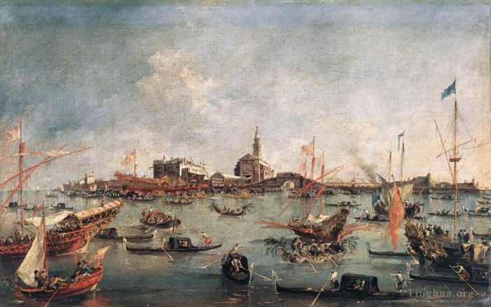 弗朗切斯科·瓜尔迪 的油画作品 -  《圣尼科洛德尔丽都布森托尔河上的总督》